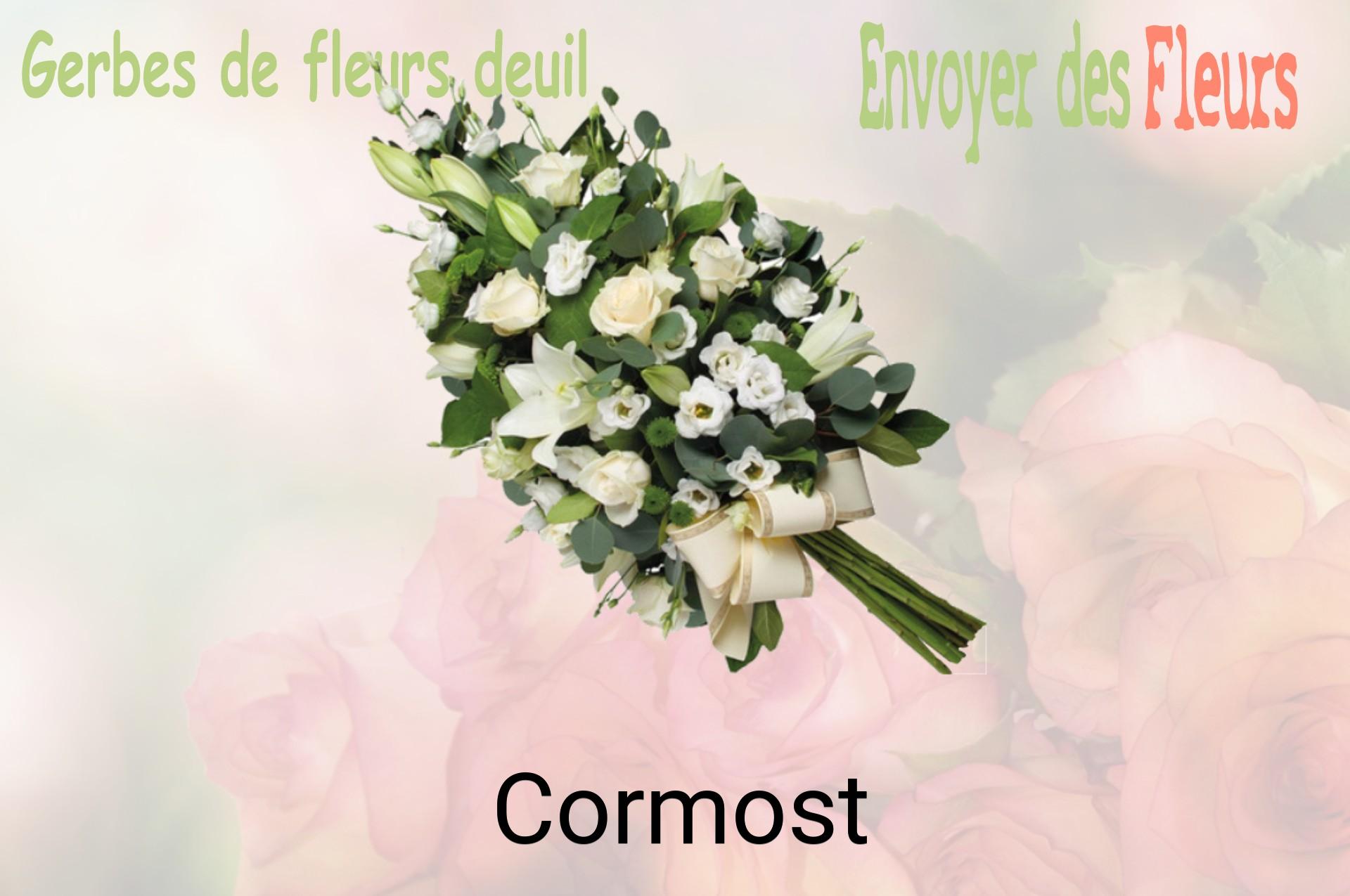 Gerbe de fleurs de deuil livrée à Cormost